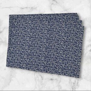 4 Williams Sonoma Blue White Ditsy Floral Cotton Placemats 14" x 20"